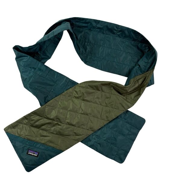 Patagonia Nano Puff Scarf Quilted Green Unisex Packable Primaloft 68x7 - Picture 1 of 7